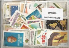 Lot de 200 timbres du Bresil