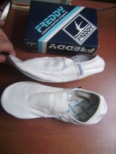 Chaussons de danse/gymnastique blancs de marque FREDDY en cuir T40 neufs emb.