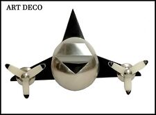 BROCHE BROCHE VINTAGE ART DECO AVION SCULPTÉ GALALITE ET CHROME FAB