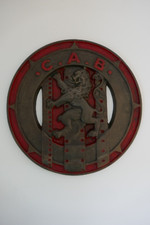 Blason ecusson lion des flandres CAB plaque fonte non emaillee