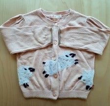 Gilet Billieblush rose et moutons - taille 12 mois