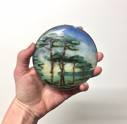 Plaque ronde porcelaine