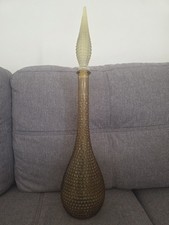 Carafe en verre vintage jaune