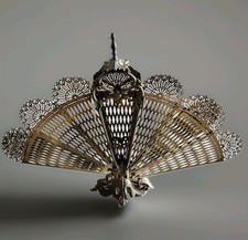 Joli Pare-feu Roue De Paon Bronze Et Laiton Napoléon III