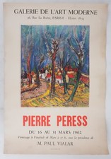 [AFFICHE D'ART] P. PERESS : Allée vers maisons rouges #Paris#Art Moderne, 1962
