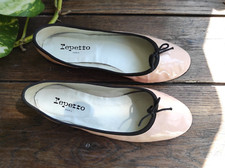 REPETTO - BALLERINES  Cendrillon - Cuir Vernis Rose Liseré Noir - T40