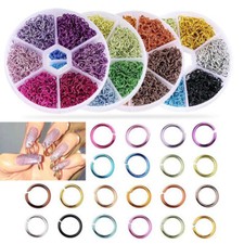 1080 Pièces 3D Métal Nail Art Décor Ongles Pendants Anneau Piercing Bijoux /