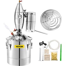 VEVOR Distillateur Alambic Acier Inox 30L Condenseur Eau et Alcool Thermomètre