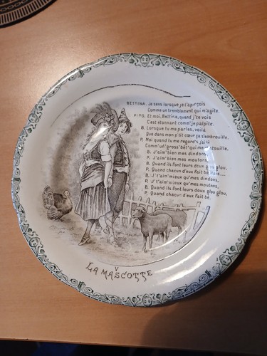 Mascotte ancienne assiette - ancienne,