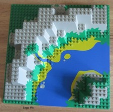 Lego 6024px2 Baseplate Raised 32x32 Canyon with Blue River Pirate 6298 6281 MOC