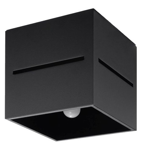 Plafonnier aluminium noir - noir, g9