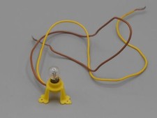 Douille E5 sur socle 3 pieds jaune avec ampoule et fils souples