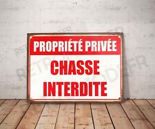 Plaque métal vintage propriété privée chasse interdite Enseigne Panneau Déco