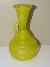 -JOLI VASE PATE DE VERRE MURANO Façon ANTIQUE JAUNE XXe collection vitrine D