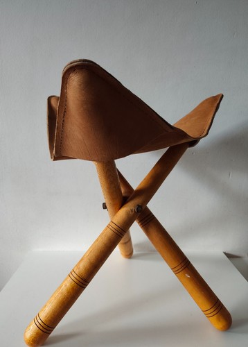 Ancien tabouret pliant safari - tabouret,