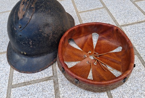 Ww2 coiffe intérieur cuir - coiffe, d'intérieur