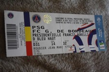Ticket entier présidentielle  ) PSG V G.BORDEAUX - saison 2010-2011