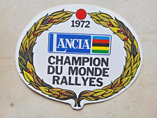 autocollant ancien publicitaire sticker LANCIA  RALLYE 1972 vintage youngtimer 
