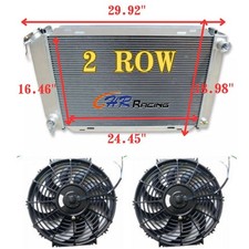 Alu Radiator+FANS For Ford Mustang GT GL LX SVT Cobra 5.0L Windsor V8 302 79-93