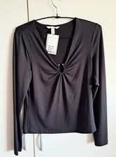 H&M – Top noir drapé à