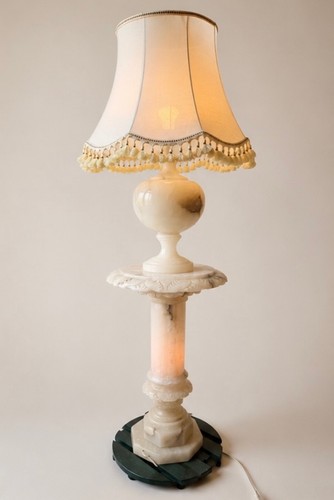 Grande lampe albâtre blanc - grande,