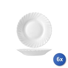 6X Assiettes En Verre Opale