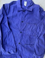 ANCIENNE VESTE BOURGERON BLEU DE TRAVAIL DÉLAVÉ PAYSAN TAILLE M L