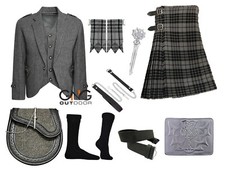Veste De Kilt Écossaise Grise