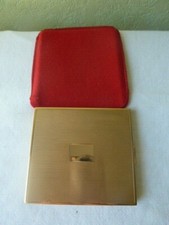 Ancien Poudrier en Métal Doré Modèle Azur avec Etui