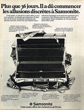 PUBLICITE  1975   SAMSONITE  valises bagages