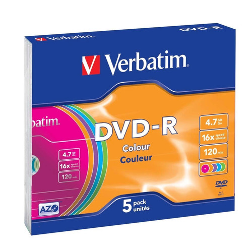 Verbatim pack dvd r colour - 5, x
