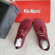 Kickers Chaussures Derbies Cuir Femme t.36 Rouge Bordeaux Neuves.