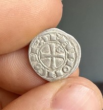 Monnaie Obole Raymond V Comte de Toulouse  argent massif Féodales 1150-1200
