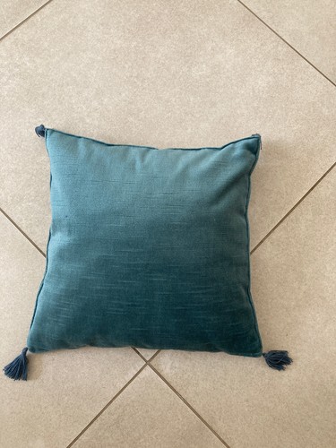 Coussin velours bleu - en,
