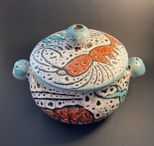 SOUPIERE VINTAGE EN CERAMIQUE DE VALLAURIS DES ANNEES 70. DECOR POISSONS