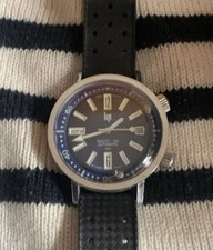Belle Montre Homme Lip Nautic-Ski Automatique Cadran Bleu Date Besançon FRANCE
