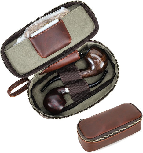 Full grain leather small pipe - full,