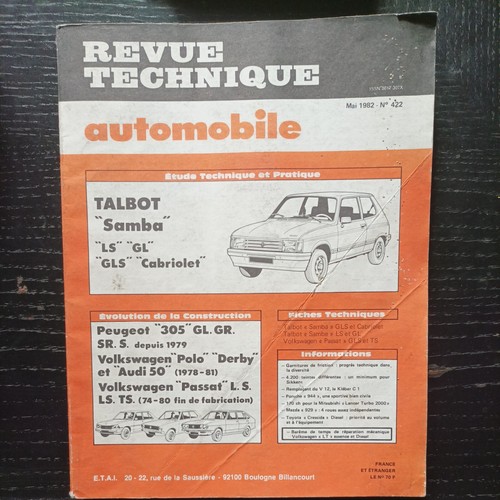 Revue technique talbot samba - technique,