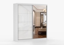 Armoire à portes coulissantes armoire penderie POLA avec miroir 35 203 cm