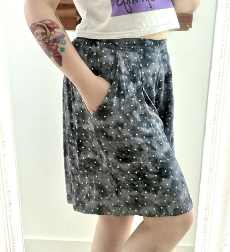 Jupe culotte bleu gris vintage - jupe-culotte,