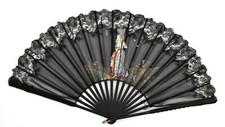 Eventail voile dentelle noirs