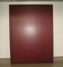 Grand Sous main Ancien range Documents courrier .. en Cuir bordeau & Bois