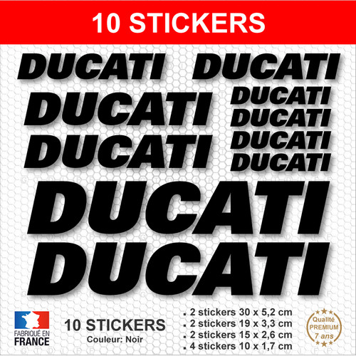 Stickers ducati noir - 10,