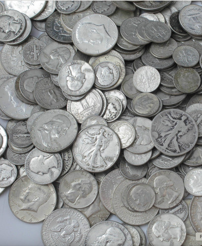 100 junk silver dime - silver,
