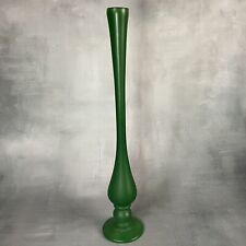 Grand vase soliflore vert en verre JG DURAND  Haut.~34cm