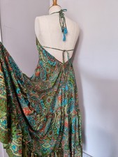 ROBE PAISLEY LONGUE BOHÈME INDIENNE ART SILK PHOTO 1 VUE DE DOS BOHO FESTIVAL 