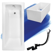 Baignoire Rectangulaire 140x70 + support en polystyrène Siphon + pieds - TALIA
