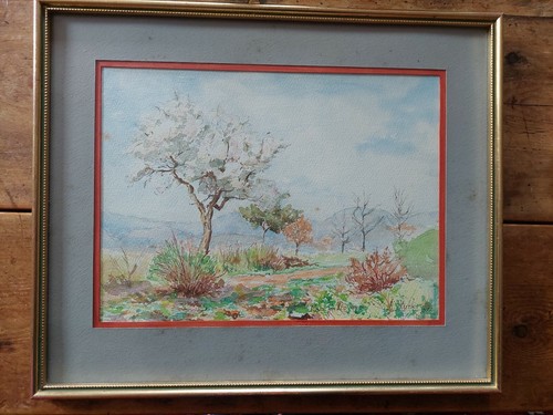 Aquarelle paysage provence - paysage,