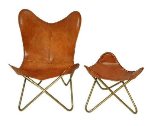 Chaise papillon cuir - papillon, en
