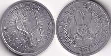 2 Francs 1977 Djibouti Tête